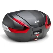 V47 Monokey Topcase in Carbon Optik roten Reflektoren / Max. Zuladung 10 kg