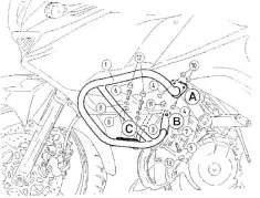 Motorschutzbügel schwarz für Kawasaki KLV 1000 (2004-2005)