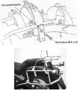 Komplettträgerset (Seitenkofferträger und Rohrgepäckbrücke Topcaseträger) chrom für Honda VT 600 C (1988-2000)