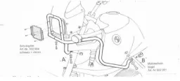 Tankschutzbügel für Kombination mit Motorschutzbügel 502901 silber für BMW R 850 GS (1998-2000)/R 1100 GS (1994-1999)