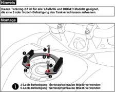 Tankring Lock-it inkl. Tankrucksackverschlusseinheit für Ducati Monster 1200 R (2016-)