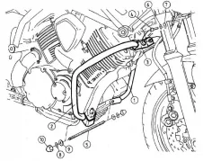 Motorschutzbügel chrom für Yamaha BT 1100 Bulldog (2001-2006)