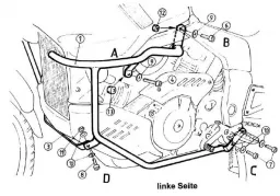 Motorschutzbügel schwarz für Cagiva Navigator (2000-2005)