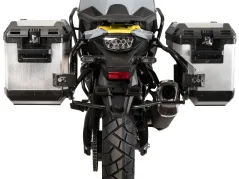 Kofferträgerset Cutout schwarz inkl. Xplorer Cutout silber Kofferset für Suzuki V-Strom 800 DE (2023-)