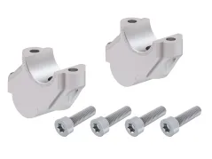 Lenkererhöhung mit Versatz 30 mm hoch, 15 mm zurück, silber für BMW R 1200 GS (2004-2007)