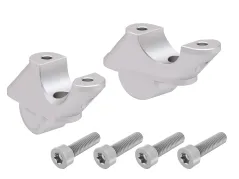 Lenkererhöhung mit Versatz 30 mm hoch, 21 mm zurück, silber für BMW R 1200 R (2015-2018)