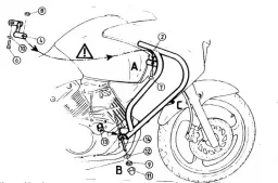 Motorschutzbügel schwarz für Honda Varadero 125 (2001-2006)