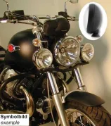 Twinlight Zusatzscheinwerferset (Fernlicht) inkl. Halter und Kabel schwarz für Moto Guzzi C 940 Bellagio /Aquila Nera (2007-2014)